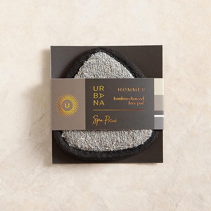 Urbana Spa Prive Men's Bamboo Charcoal Collection, Face Pad,Grey,6338-VivaGrace Women
