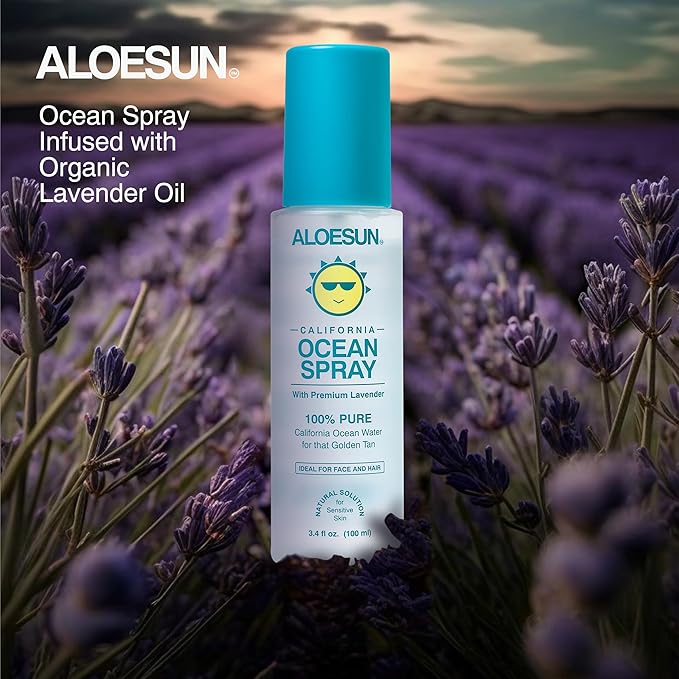 Ocean Spray | Pure California Sea Salt Water Face Mist Infused with Organic Lavender Essential Oil for Tanning | Hair & Scalp Exfoliating Solution | Facial Moisturizer | Travel Size 3.4 Fl Oz-VivaGrace Women