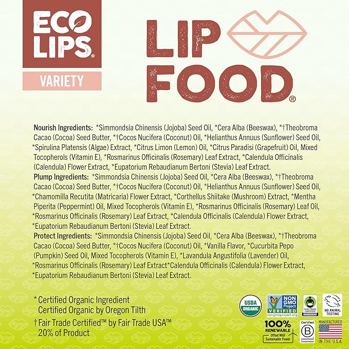Eco Lips Lip Food - Nutrient Dense & Organic Lip Balm (Nourish, Plump and Protect)-VivaGrace Women