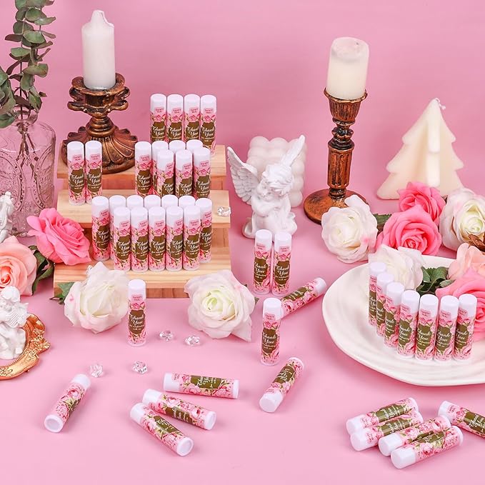 DMSKY Lip Balm Bulk 60 Pcs, Bridal Shower Gifts for Guests,Thank You Gifts for Coworkers Women Men, Bridal Wedding Favors for Guests-VivaGrace Women