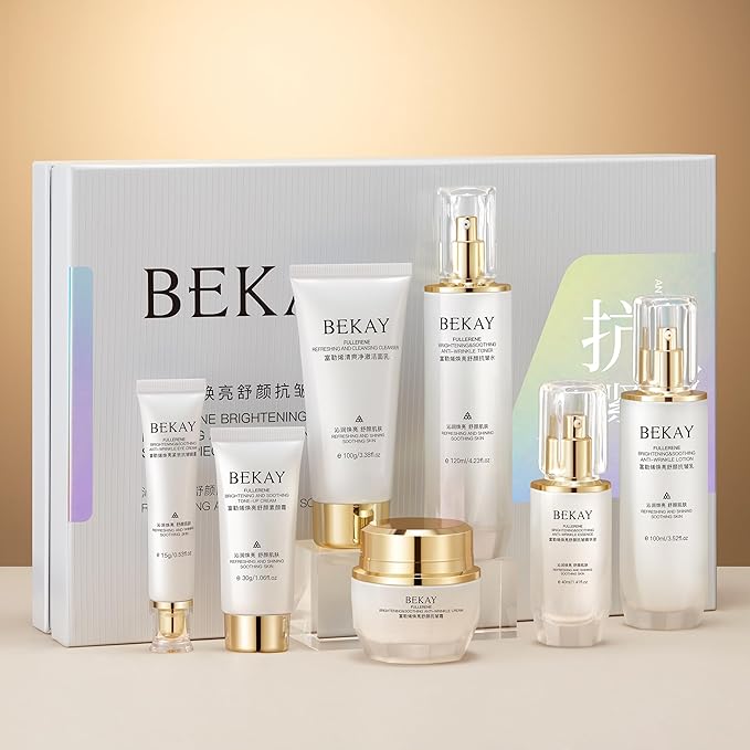 Fullerene Brightening Soothing Anti-Wrinkle Skin Care Set Kit For Women Gift Set 7 Pieces Women Beauty Set-VivaGrace Women