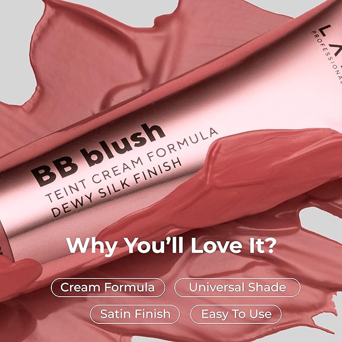 Lamel BB Blush Cheek Makeup - Lightweight and Long Lasting Liquid Blush - Blendable Cream Blush for Cheeks, Natural Finish Cream Contour - Nude Liquid Blush, 401 (Tea Rose) -10ml/0,33fl.oz-VivaGrace Women