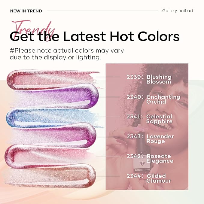 modelones Holographic Glitter Cat Eye Gel Nail Polish Kit 6 Colors with Magnet Romantic Rainbow Galaxy Series Pastel Gel Polish Soak Off Led Gel Nail Polish Set Nail Art Gel Manicure Salon DIY Gifts-VivaGrace Women