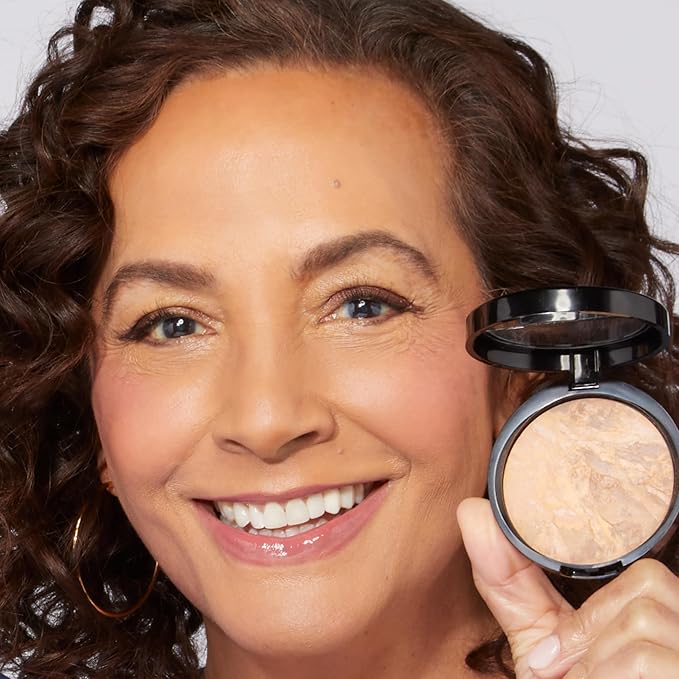 LAURA GELLER NEW YORK Award-Winning Baked Balance-n-Brighten Color Correcting Powder Foundation - Golden Medium - Buildable Light to Medium Coverage - Demi-Matte Natural Finish-VivaGrace Women