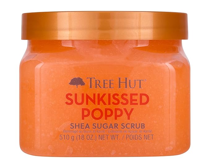 Tree Hut Sunkissed Poppy Shea Sugar Scrub | Exfoliating Body Scrub Removes Dead, Dry Skin for a Soft & Hydrated Feel | Nourishing Essential Body Care | 18 fl oz.-VivaGrace Women