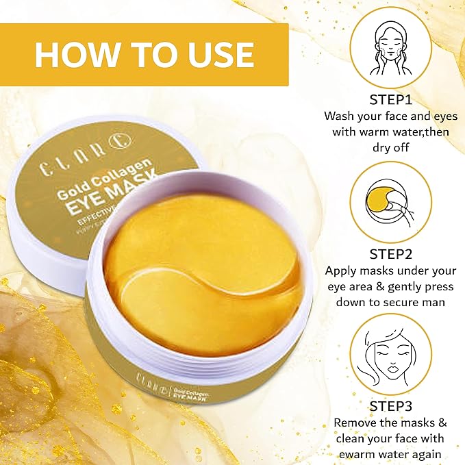 32 Pairs 24K Gold Under Eye Patches - Dark Circle & Puffy Eye Treatment - Anti-Aging Hydrogel for Wrinkle Reduction & Skin Rejuvenation - Reduces Wrinkles & Freshens Skin-VivaGrace Women