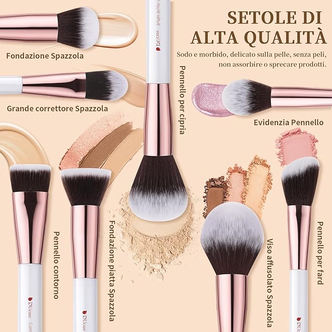 DUcare Makeup Brushes Set Professional 27Pcs Makeup Brushes Premium Synthetic Kabuki Foundation Blending Face Powder Blush Concealers Eye Shadows Make Up Brushes Kit White-VivaGrace Women