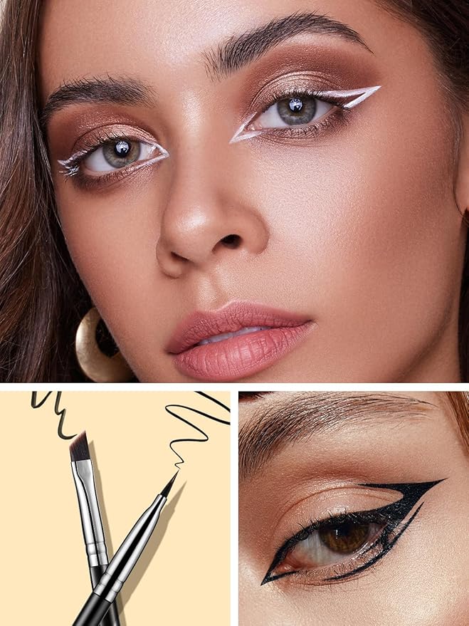 EIGSHOW Angled Eyeliner Brush & Eyeshadow Brush, High-End Precision Gel Liner and Short Smudge Brushes for Cat Eye, Winged Liner (E835&E806)-VivaGrace Women