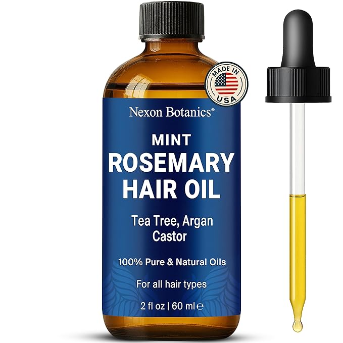 Mint Rosemary Oil for Hair Growth 2 fl oz – Lightweight, Non-Greasy Formula with Peppermint – Strengthens Strands for Healthier, Thicker Look – Nexon Botanics-VivaGrace Women