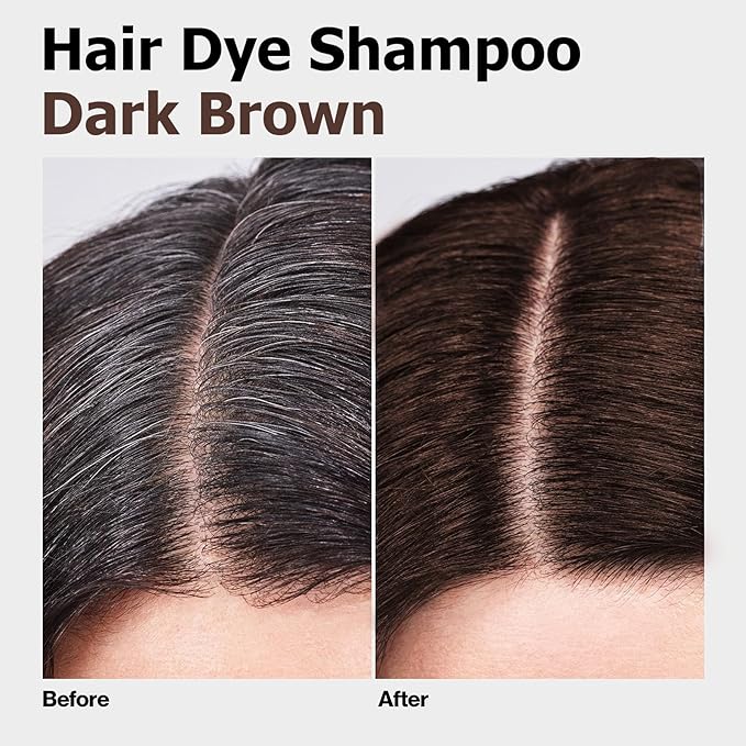 Hair Dye Shampoo, Gray Hair Coverage Dye Shampoo, Hair Color Shampoo for All Hair Types, Champu Para Canas, Suitable for Home and Salon (Dark Brown)-VivaGrace Women