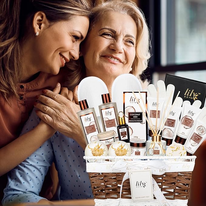 Gifts For Women Gift Basket for Women–18Pcs Bath and Body Gift Set for Mom Spa Basket Set Spa Kit Bath & Body Gifts Set | Self Care, Birthday, Christmas, Mothers Day Bath Gift Baskets Set for Her-VivaGrace Women