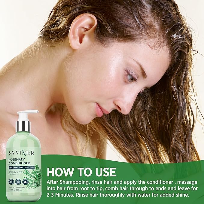 Rosemary Hair Growth Conditioner: Thickening Moisturizing Product with Biotin for Women Men - for Damaged Dry Thinning Hair 11.8 fl.oz-VivaGrace Women