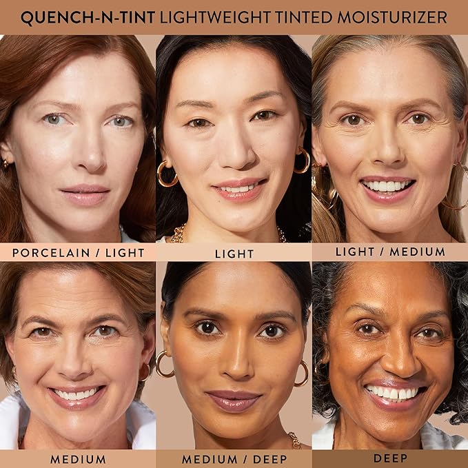 LAURA GELLER NEW YORK Quench-n-Tint Lightweight Tinted Moisturizer, Porcelain/Fair - Sheer to Light Buildable Coverage - Natural Glow Finish - Lightweight Formula - Hydratant Teinte-VivaGrace Women