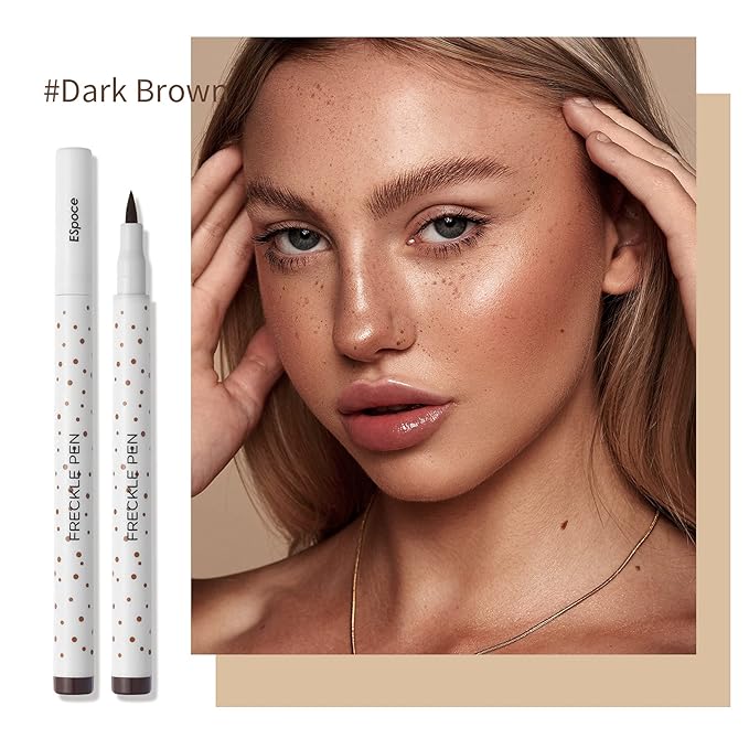 Freckle Pen 2 Colors Waterproof Long Lasting Quick Dry Small Spot Natural Like Face Freckle Makeup Pen, Dark Brown and Light Brown, Upgrade Design-VivaGrace Women