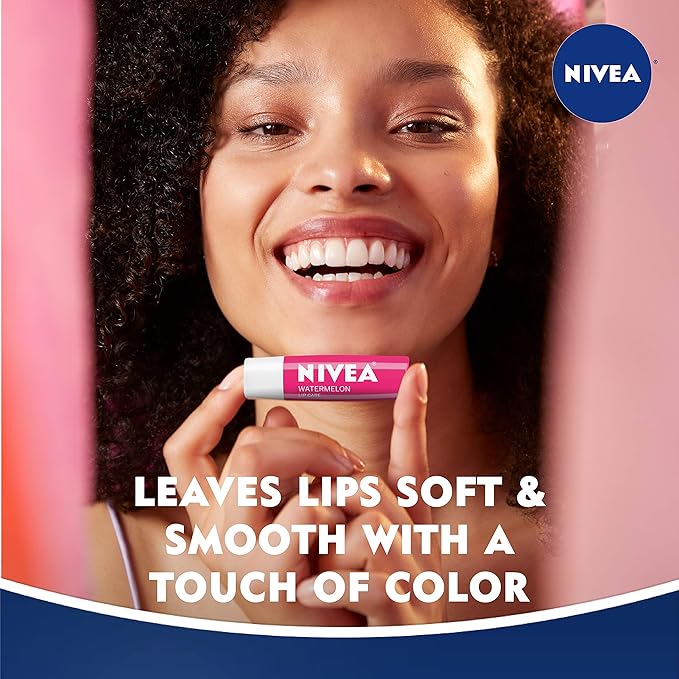 NIVEA Watermelon Lip Care - Tinted Lip Balm for Beautiful, Soft Lips - Pack of 4-VivaGrace Women