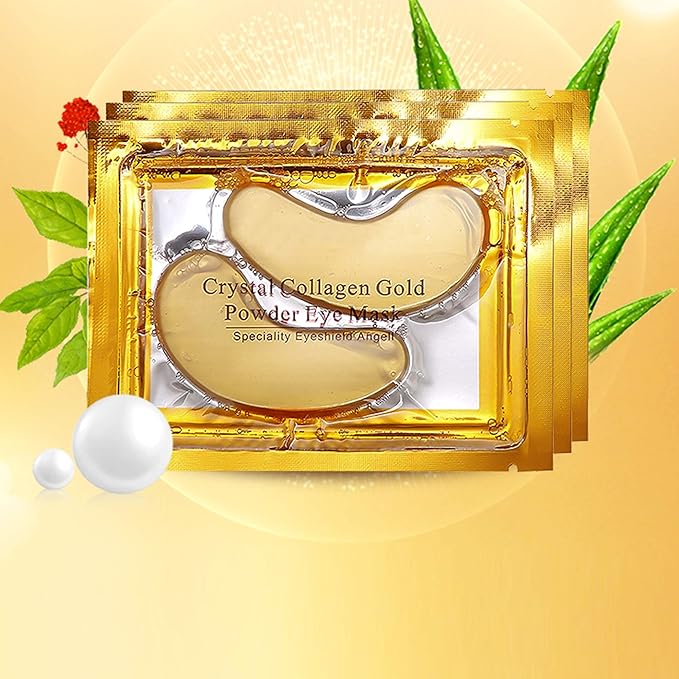 20 Pack Collagen Crystal Lip Masks, Gold Under Eye Masks Set Natural Moisturizing Gel Anti-Aging Anti Chapped Hydrating Reducing Puffiness Dark Circles and Wrinkles Lip Eye Pads for Women Men-VivaGrace Women