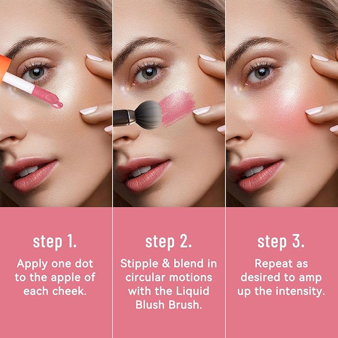 Liquid Blush, Long-lasting & Blendable Liquid Blush for High-Pigment Color, Achieve a Soft, Dewy, Healthy Natural Finish (09-Blood Orange, 0.2 Ounce)-VivaGrace Women