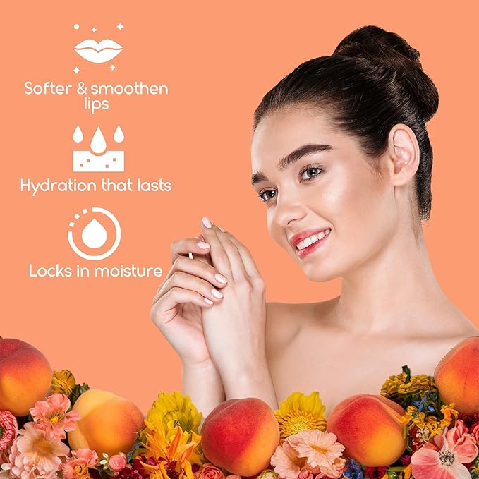 Lip Mask Overnight with Hyaluronic Acid & Collagen, Lip Sleeping Mask for Dry Cracked Lips, Moisturizing, Hydrating, Exfoliating Night Treatment for Lip Care (Peach)-VivaGrace Women