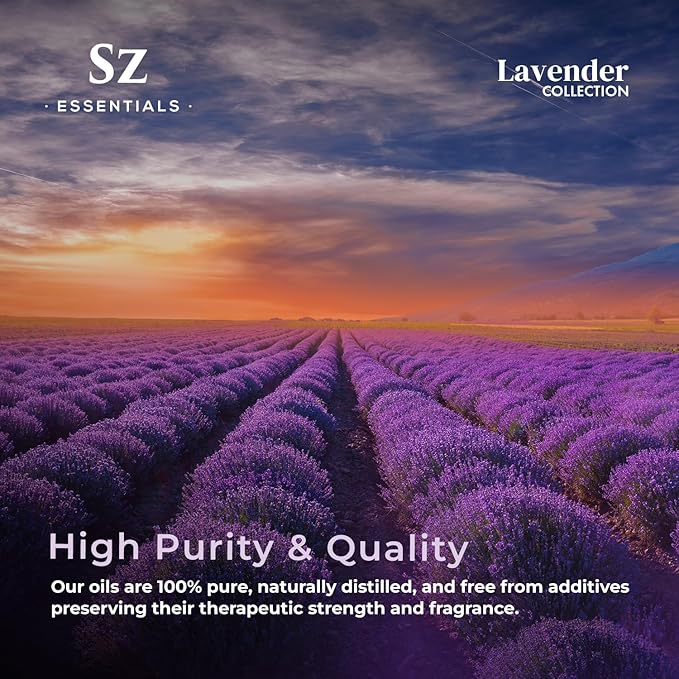 Lavender Essential Oils Collection - Grasse Lavender + High Altitude + Kashmir - Set of 3 Bottles (0.22 Fl Oz - 6.5ml Each)- 100% Pure, Natural & Undiluted - Therapeutic Grade & Vegan-VivaGrace Women