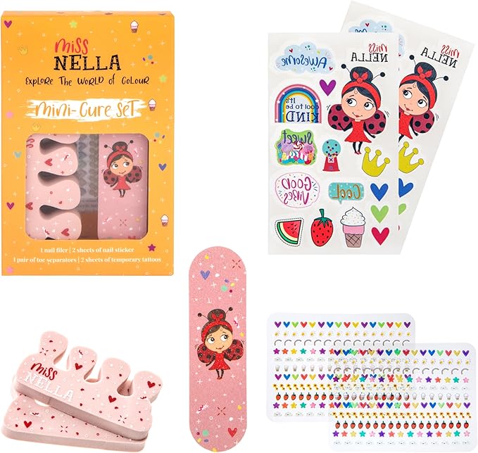 MISS NELLA Kids Bag of Glamorous Picks Makeup & Nail Polish Set Safe and Fun Gift - Hypoallergenic, Dermatologically Tested Kid-Friendly, Non-Toxic, Cosmetic Bag Included – Special Edition-VivaGrace Women