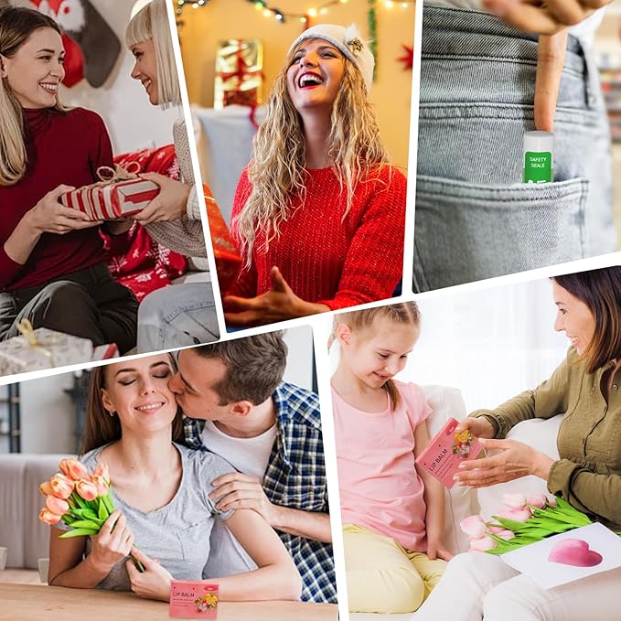 5 Pack Lip Balm Natural Lip Balm Bulk with Shea butter and Coconut Oil Moisturizing, Soothing, and Repairing for Chapped Lips Party Favors adults kids - 5 flavors 0.15 Oz-VivaGrace Women