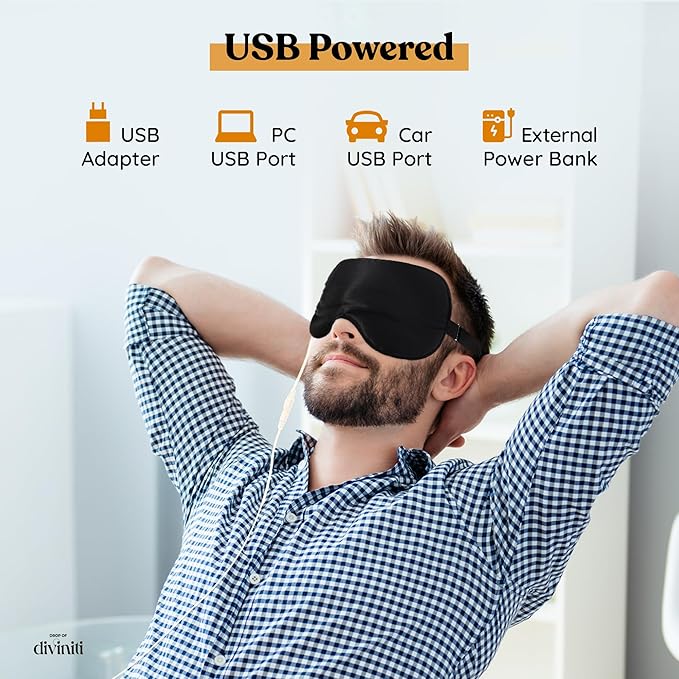 Heated Eye Mask for Dry Eye Relief - Stye Eye Treatment, Warming Eye Mask for Dry Eyes Mask Warm Compress for Eyes, Sinus Mask Heated Eye Patch - Dry Eye Mask with Moist Heat Electric Warming - Black-VivaGrace Women