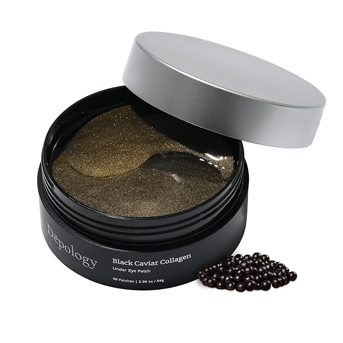 depology Black Caviar Under Eye Patches (30 Pairs), Anti-aging Hydrating Eye Mask for Wrinkles, Fine lines, Skincare with Hyaluronic Acid & Cica, Beauty & Personal Care-VivaGrace Women