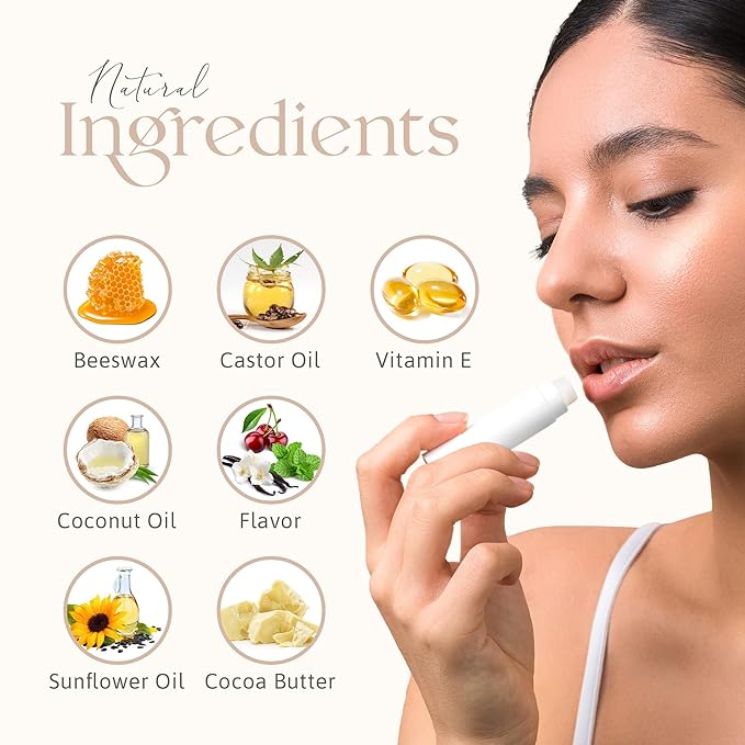Lip Balm Bulk Unlabeled - Made in USA Bulk Chapstick - Natural Ingredients Vitamin E Shea Butter - Custom Chapstick Bulk For Party & Wedding Favors (100 Count, Vanilla)-VivaGrace Women