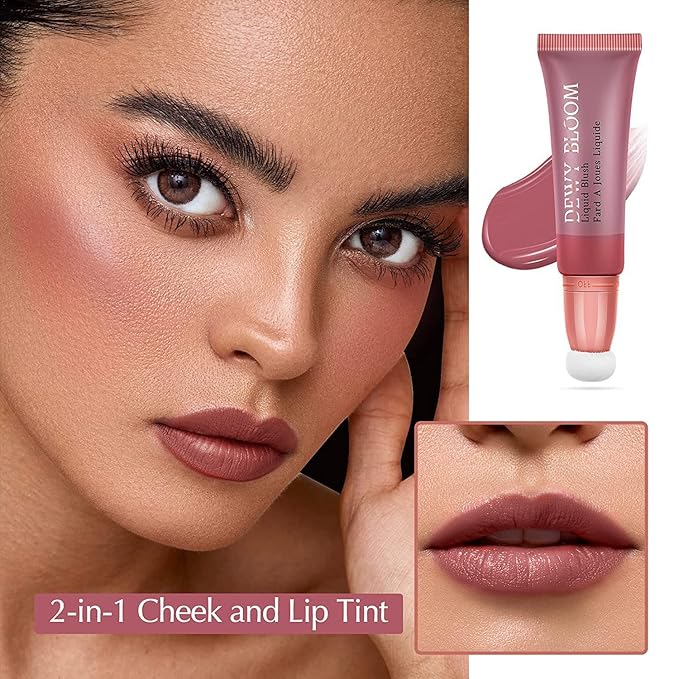 3 Color Blush Beauty Wand, Soft Matte Lightweight With Cushion Applicator Creamy Natural Shimmer Blendable Face Blush. (103# Rosa-Cool Pink+104# Cheery-Dark Rose+105# Ardour -Terracotta)-VivaGrace Women