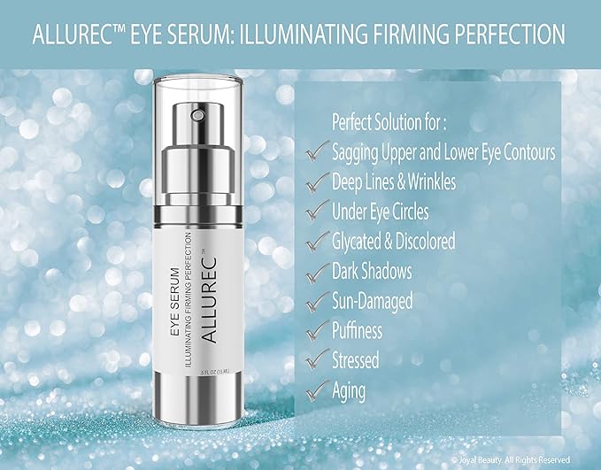 ALLUREC™ Eye Cream Serum: Illuminating Firming Perfection. Best Eye Serum Peptides Cream for Firming Lifting Eyelids Anti- Aging Winkles Bags Dark Circle Puffiness Total Effects.-VivaGrace Women