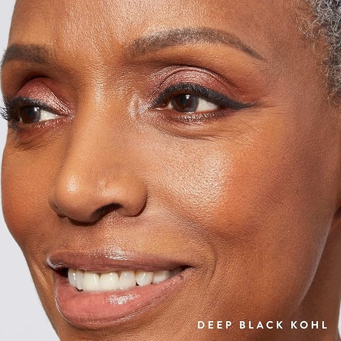 LAURA GELLER NEW YORK Kajal Longwear Kohl Eyeliner Pencil with Caffeine, Smooth & Blendable Makeup, Deep Black-VivaGrace Women