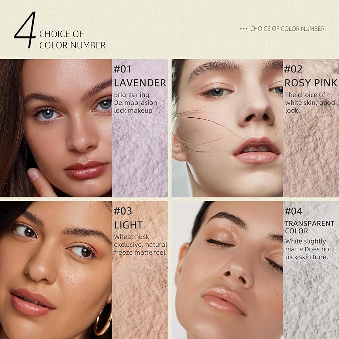Pink Loose Setting Powder For Women, High-Definition Traceless Face Setting Powder, Oil Control Waterproof Setting Makeup, Lasting Coverage, Lightweight Fine Texture, Soft Focus Finish, 02-VivaGrace Women