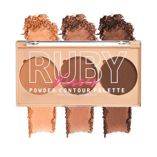 Ruby Kisses Contour Palette 3-in-1 Contour, Conceal, Highlight All-In-One Mini Palette, Long-Lasting, Easy to Blend Powder Contour Palette for All Skin Type-VivaGrace Women