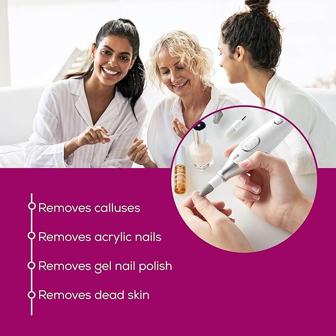 Beurer MP42 Nail Drill, 7-in-1 Nail Kit with Strong Sapphire Nail Drill Bits, Electric Nail File and Nail Buffer Includes Bright LED Light, Pedicure Kit and Manicure Set with Storage Case-VivaGrace Women