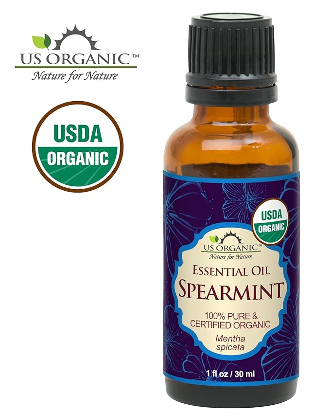 US Organic 100% Pure Spearmint Essential Oil - USDA Certified Organic, Steam Distilled - W/Euro droppers (More Size Variations Available) (30 ml / 1 fl oz)-VivaGrace Women