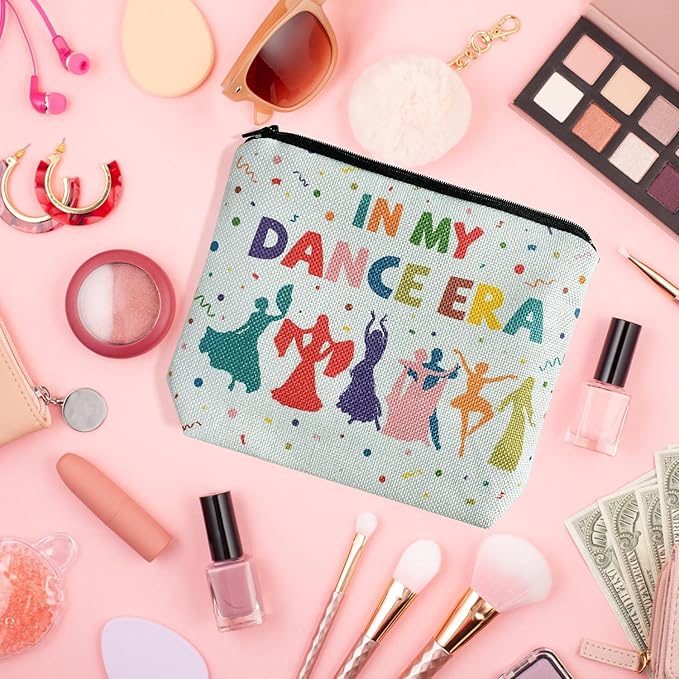 My Dance Era Canvas Zipper Cosmetic Bag, Small Makeup Bag for Women, Friends, Daughter, Sister for Dancers, Dancer Birthday Gifts for Girls (Blue)-VivaGrace Women