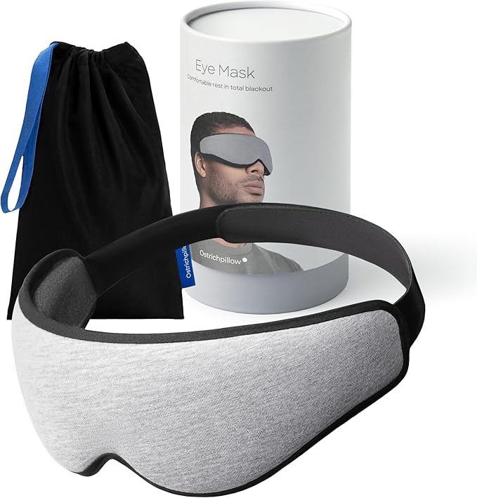 Ostrichpillow Eye Mask, Sleep Mask for Men Women 100% Blackout, No Pressure On Eyes, Soft & Breathable, Adjustable Fit, Travel Bag Included-VivaGrace Women