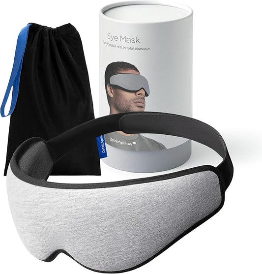 Ostrichpillow Eye Mask, Sleep Mask for Men Women 100% Blackout, No Pressure On Eyes, Soft & Breathable, Adjustable Fit, Travel Bag Included-VivaGrace Women