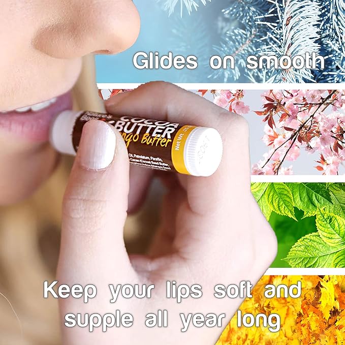 Nature's Bees - Cocoa Butter Lip Balm Moisturizer - Shea Butter Flavor 24 Pack - Hydrating Lip Balm - Made w/Coconut Oil, Beeswax, Vitamin E, Aloe - Made in USA - Beauty & Lip Care - 0.15oz (4.2g)-VivaGrace Women