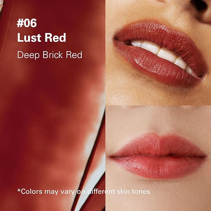 Melixir Vegan Lip Butter #06 Lust Red (+11 more colors), Deep Nourishing Tinted Lip Balm for Dry Lips, Bee-Free, Petrolatum-Free, Plant-Based, Hydrating for Cracked & Chapped Lips, Travel Essentials-VivaGrace Women