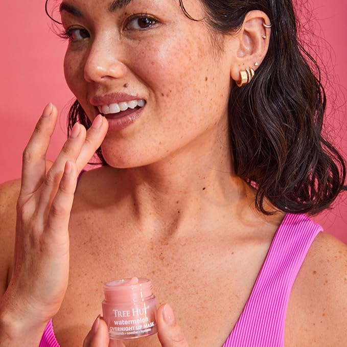 Tree Hut Watermelon Overnight Lip Mask | Leave on Overnight & Wake up to Soft, Hydrated Lips | Elevate your Self Care Routine | .6 oz.-VivaGrace Women