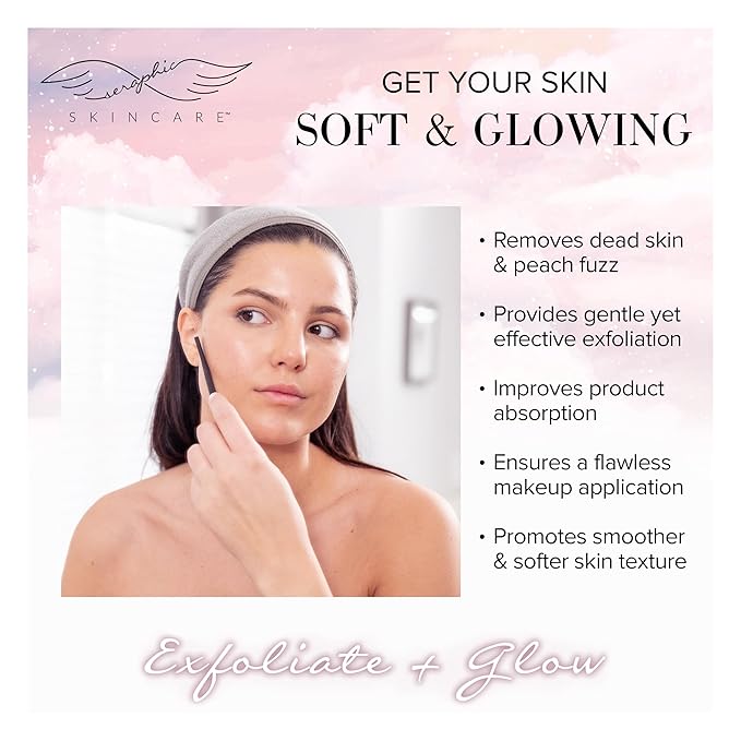 Seraphic Skincare Exfoliating Facial Razors Blades (3pc) – For Eyebrows, Peach Fuzz & Exfoliation – Dermaplane Face Razor for Women Face – Wheat Straw Handle & Swedish Stainless Steel Blades-VivaGrace Women