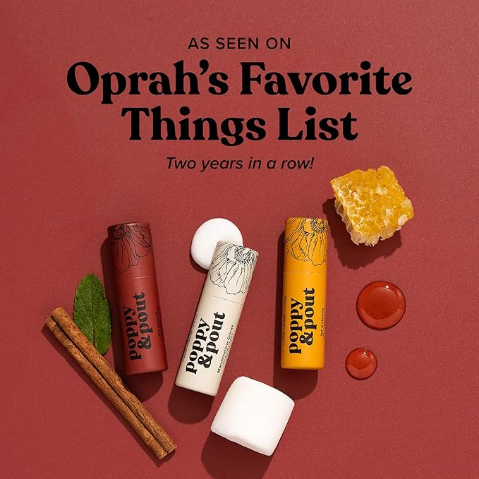 Poppy & Pout Cinnamint Jumbo Lip Balm | All Natural Lip Balms & Moisturizers | Hydrates with Beeswax, Vitamin E, Organic Coconut Oil | Cruelty-Free | Lip Balm in Recyclable Cardboard Tube-VivaGrace Women