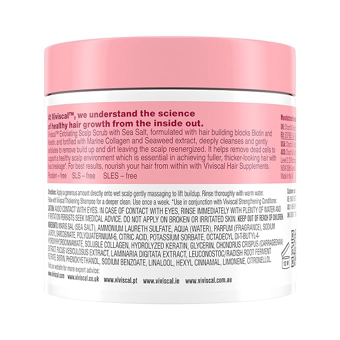 Viviscal Exfoliating Scalp Scrub, Clarifying Scrub with Biotin & Keratin, Promote Fuller & Healthier Hair Growth, Gentle Exfoliating Scalp Treatment, 200g (7.05 oz.)-VivaGrace Women