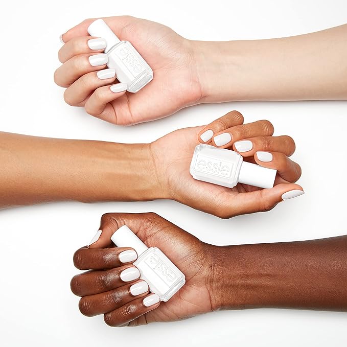 Essie Nail Polish White Mani Kit, Blanc, White Nail Polish + All-In-One Base Coat + Top Coat + Strengthener, Gifts For Women And Men, 0.46 Fl Oz Each-VivaGrace Women