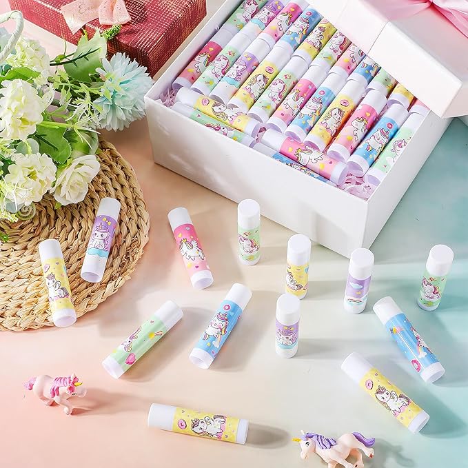 100 Pcs Unicorn Party Favors Lip Balms Bulk for Kids Birthday Party Moisturizing Lip Balm for Unicorn Themed Celebration Gifts Lip Care Products for Classroom Rewards Favor Party Supplies-VivaGrace Women
