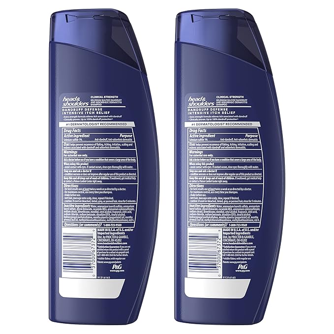Head & Shoulders Clinical Strength Dandruff Shampoo, Selenium Sulfide Dandruff Defense, Intensive Itch Relief, Seborrheic Dermatitis Relief, Cooling Menthol, 13.5 Fl Oz Each, 2 Pack-VivaGrace Women