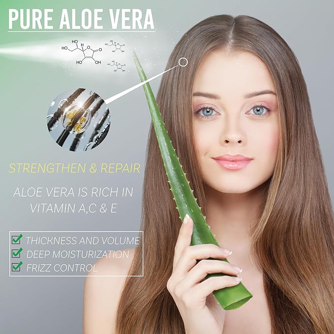 Amazing Aloe Vera Gel - Freshly Cut, 100% Pure Aloe, Premium Quality, Vegan, Unscented - Natural Sunburn Relief, After Shave, Skin, Face & Hair Care 12oz-VivaGrace Women