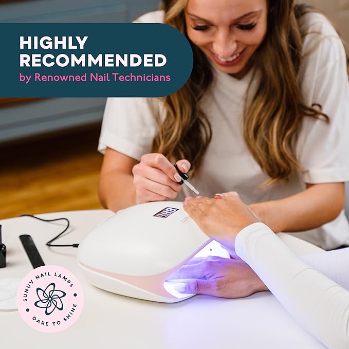 SUNUV LED UV Nail Light, UV Lamp for Gel Nails Polish with 4 Timer Settings, LCD Display Removable Base, SUN4S Pink-VivaGrace Women