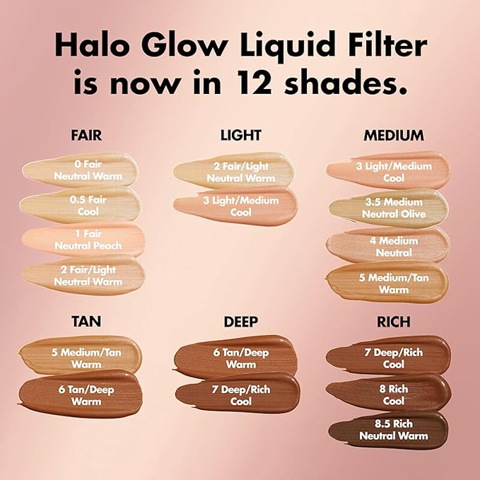 e.l.f. Halo Glow Liquid Filter, Complexion Booster For A Glowing, Soft-Focus Look, Infused With Hyaluronic Acid, Vegan & Cruelty-Free, 0 Fair-VivaGrace Women
